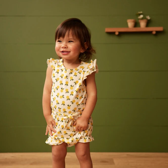 Nature baby petal bloomers petite pineapple print in yellow