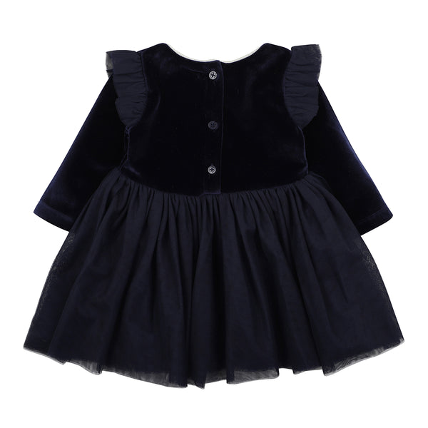 Bebe Ivy velour tutu dress navy in blue