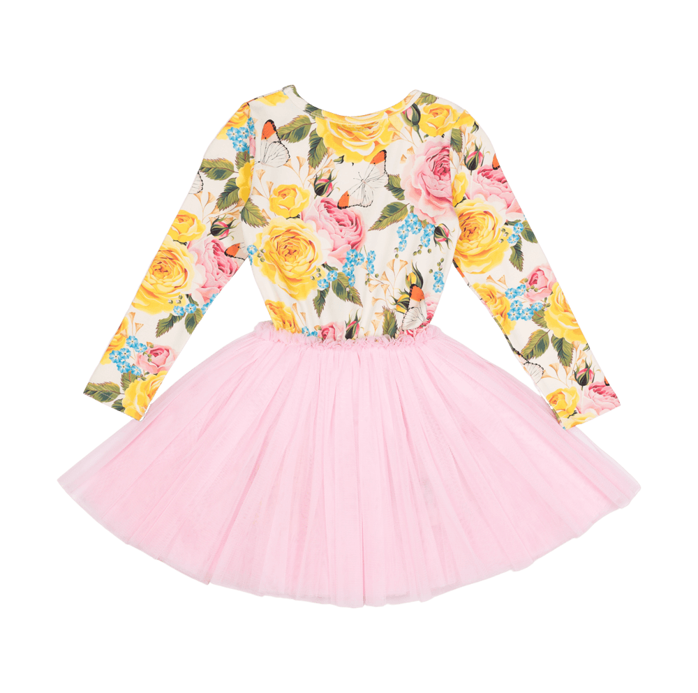 Rock your baby pretty peonies LS circus dress in multicolour