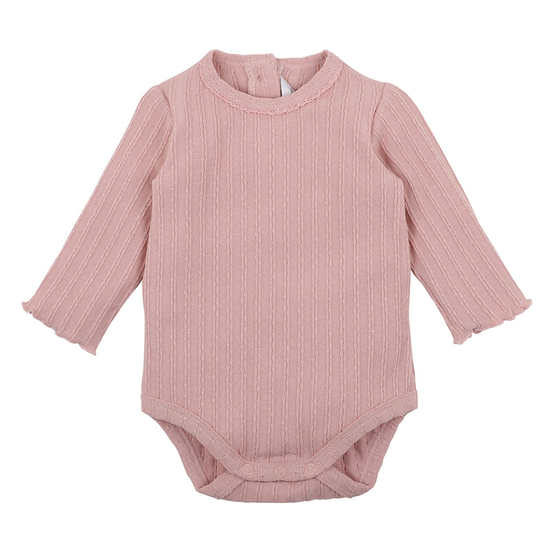 Bebe Ella rib bodysuit in dusky pink