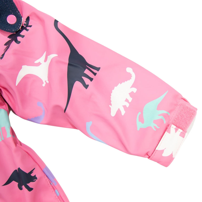 Korango dinosaur colour change raincoat in pink