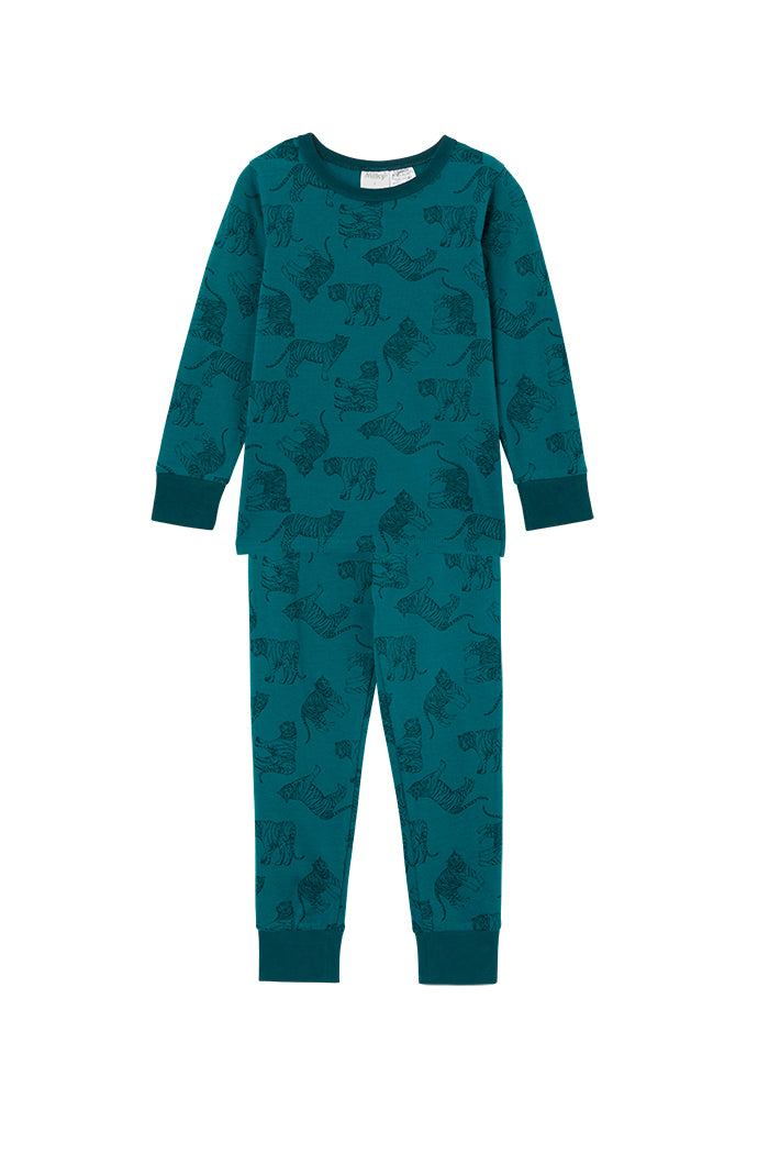 Milky Tigers long sleeve pjs alpine in green