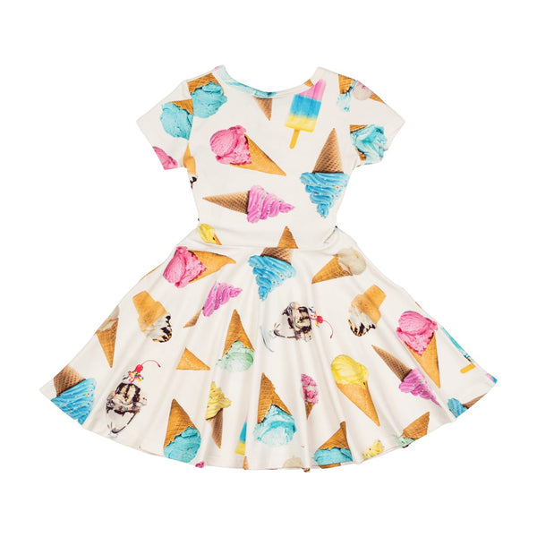 Rock your baby ice cream riot waisted dress in multi colour