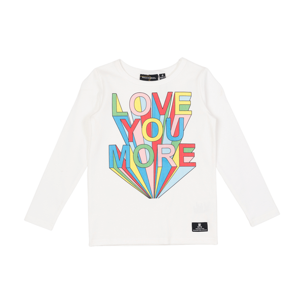 Rock your baby love you more T-shirt in cream
