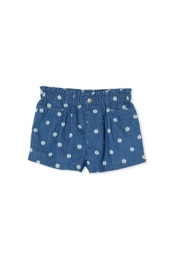 Milky daisy shorts in blue