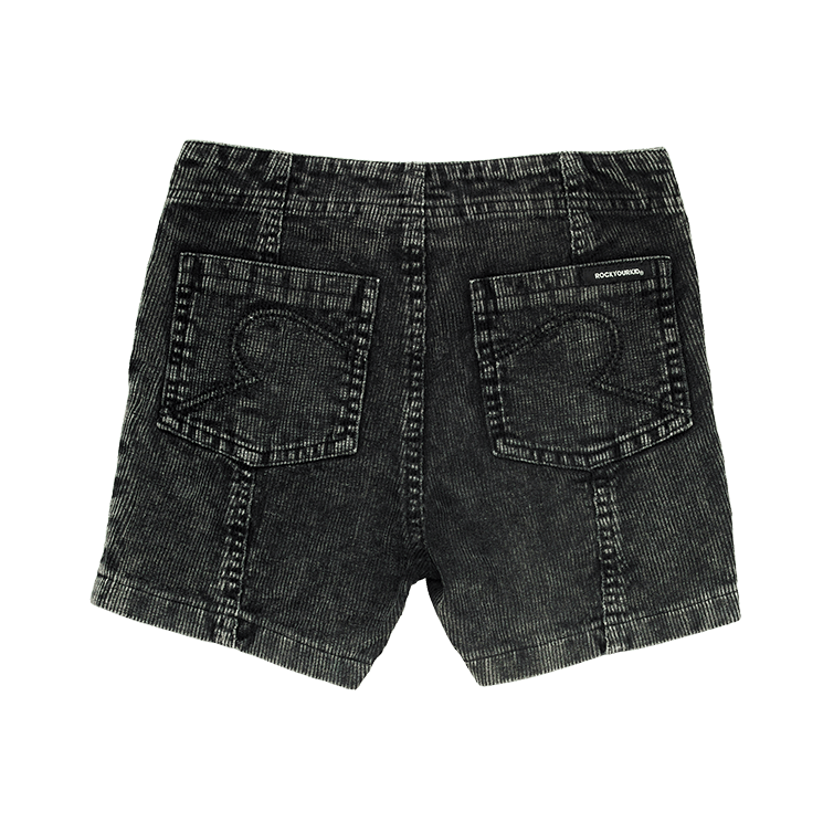 Rock Your Baby Washed Black Corduroy Shorts Washed Black