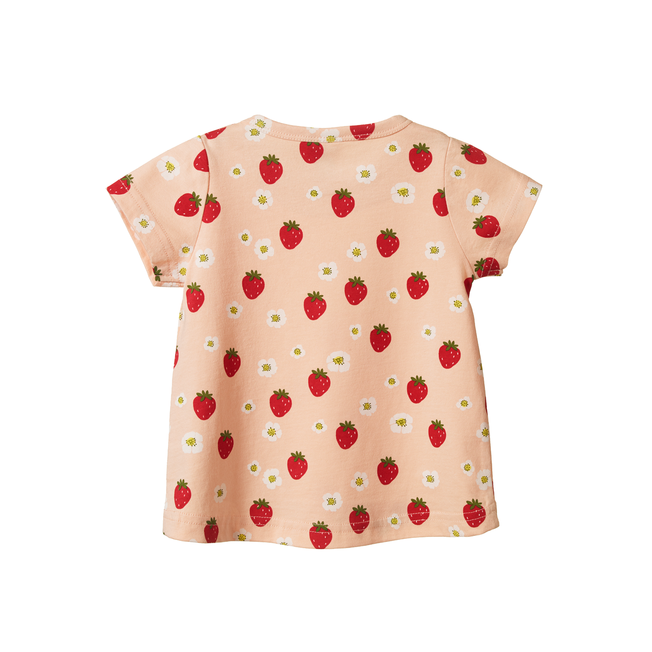 Nature Baby Josie tee strawberry fields peach print