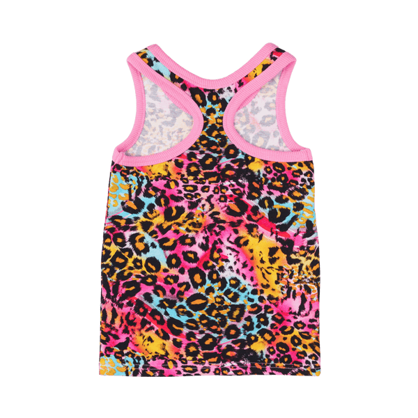 Rock Your Baby Miami leopard racer back singlet in multicolour