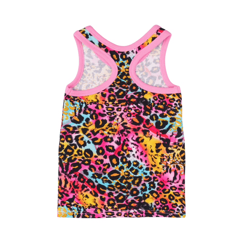 Rock Your Baby Miami leopard racer back singlet in multicolour
