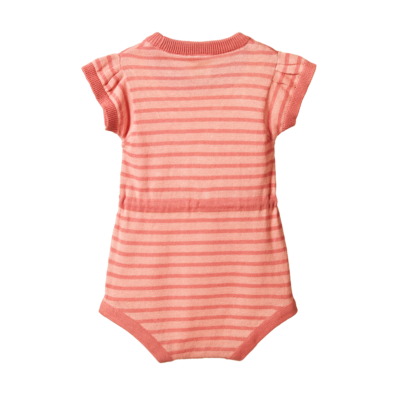 Nature Baby cotton Lottie Suit peony sailor stripe print in cream