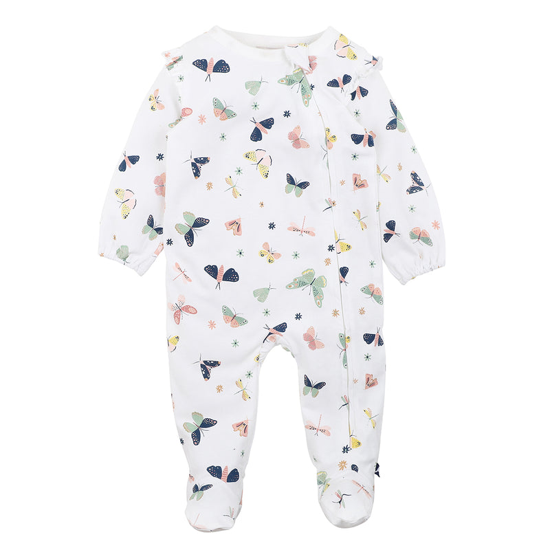 Fox & Finch flutter zip onesie in multi colour print