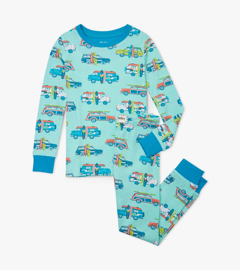Hatley Surfs Up organic cotton pajamas in blue