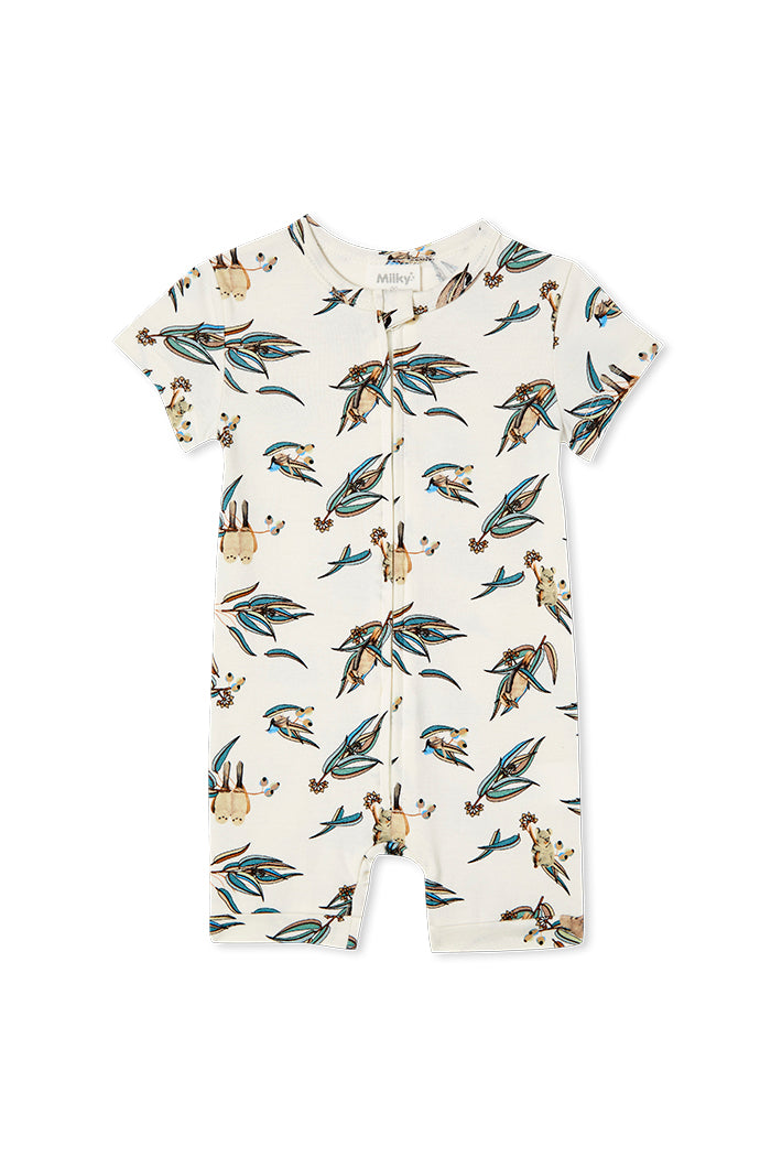 Milky Baby Bushland Zip Romper in Multi Print