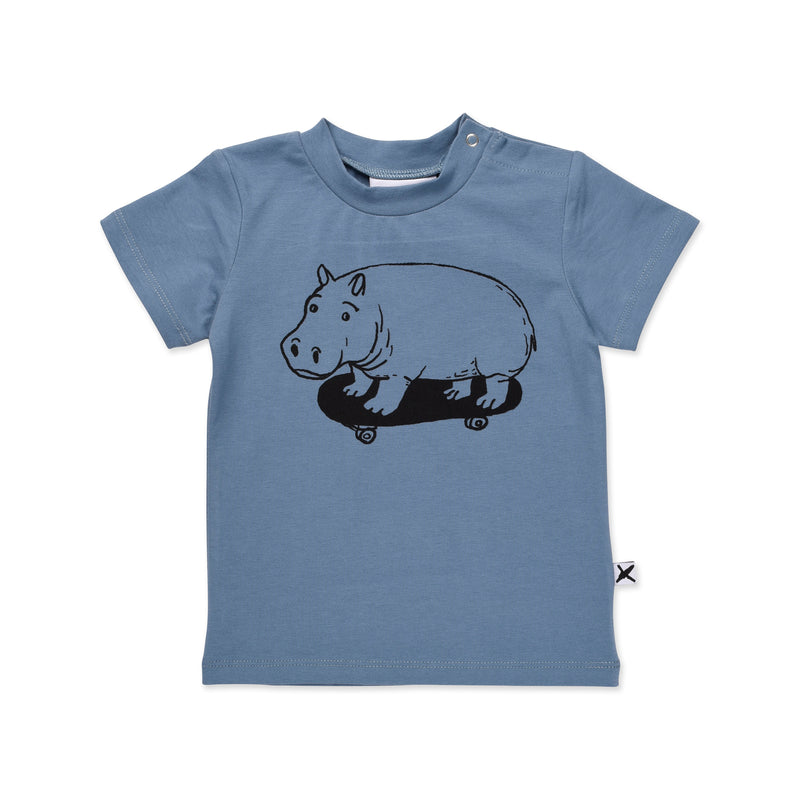 Minti skating hippo baby t-shirt  in green