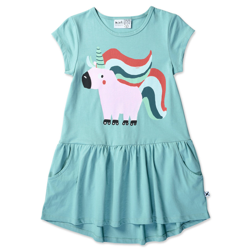 Minti Sporty Unicorn Dress Emerald in Green