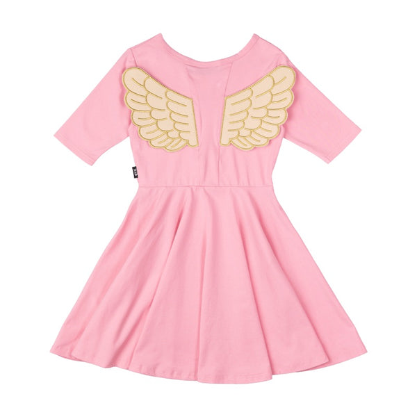 Rock Your Baby Pink fairy flutter waisted dress in pink