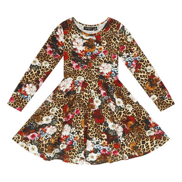 Rock Your Baby Leopard floral waisted dress in floral