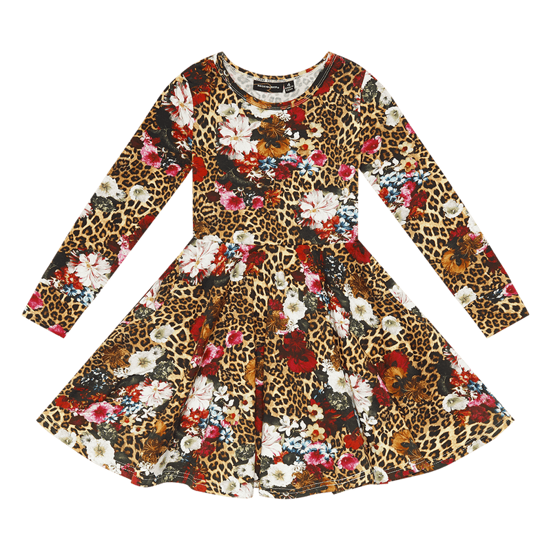 Rock Your Baby Leopard floral waisted dress in floral