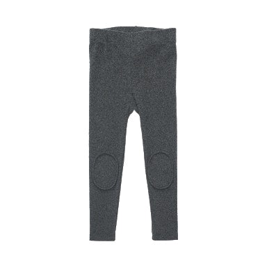 rock your baby knee patch tights in charcoal brushed cotton on a plain background