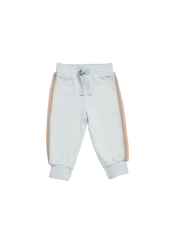 Huxbaby Dusty sky stripe retro track pant in blue