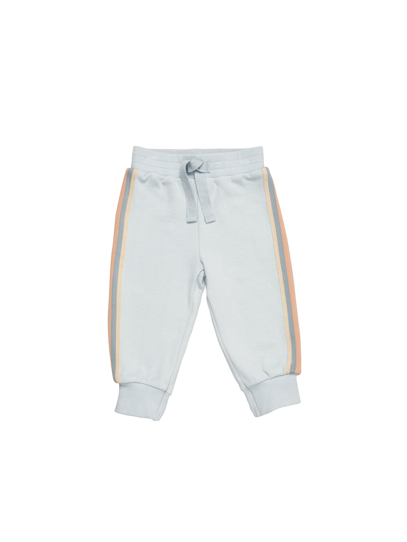 Huxbaby Dusty sky stripe retro track pant in blue