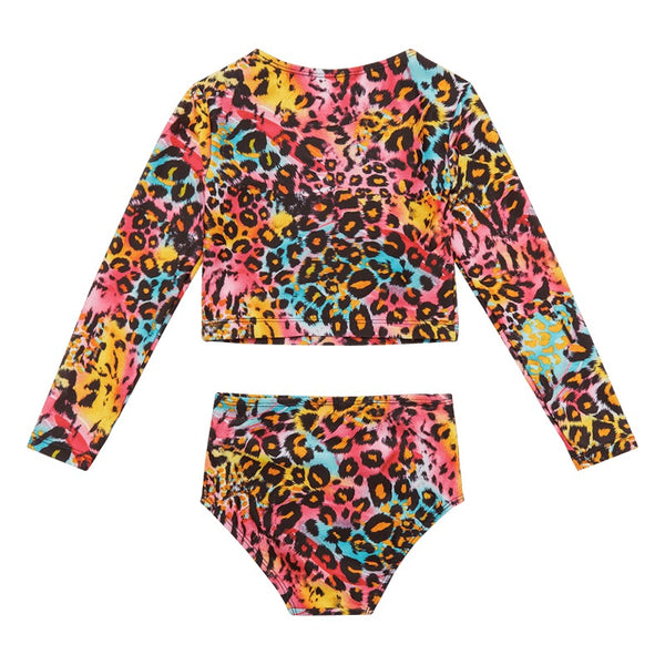 Rock Your Baby Miami leopard rashie set in multicolour