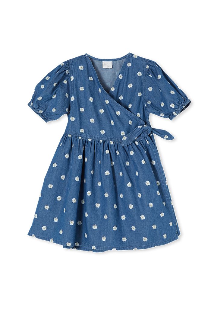 Milky daisy dress in blue