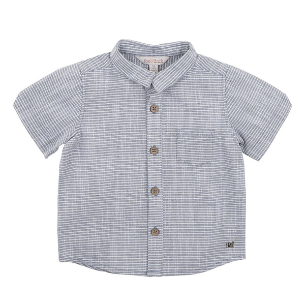 Fox & Finch seaside stripe shirt in blue