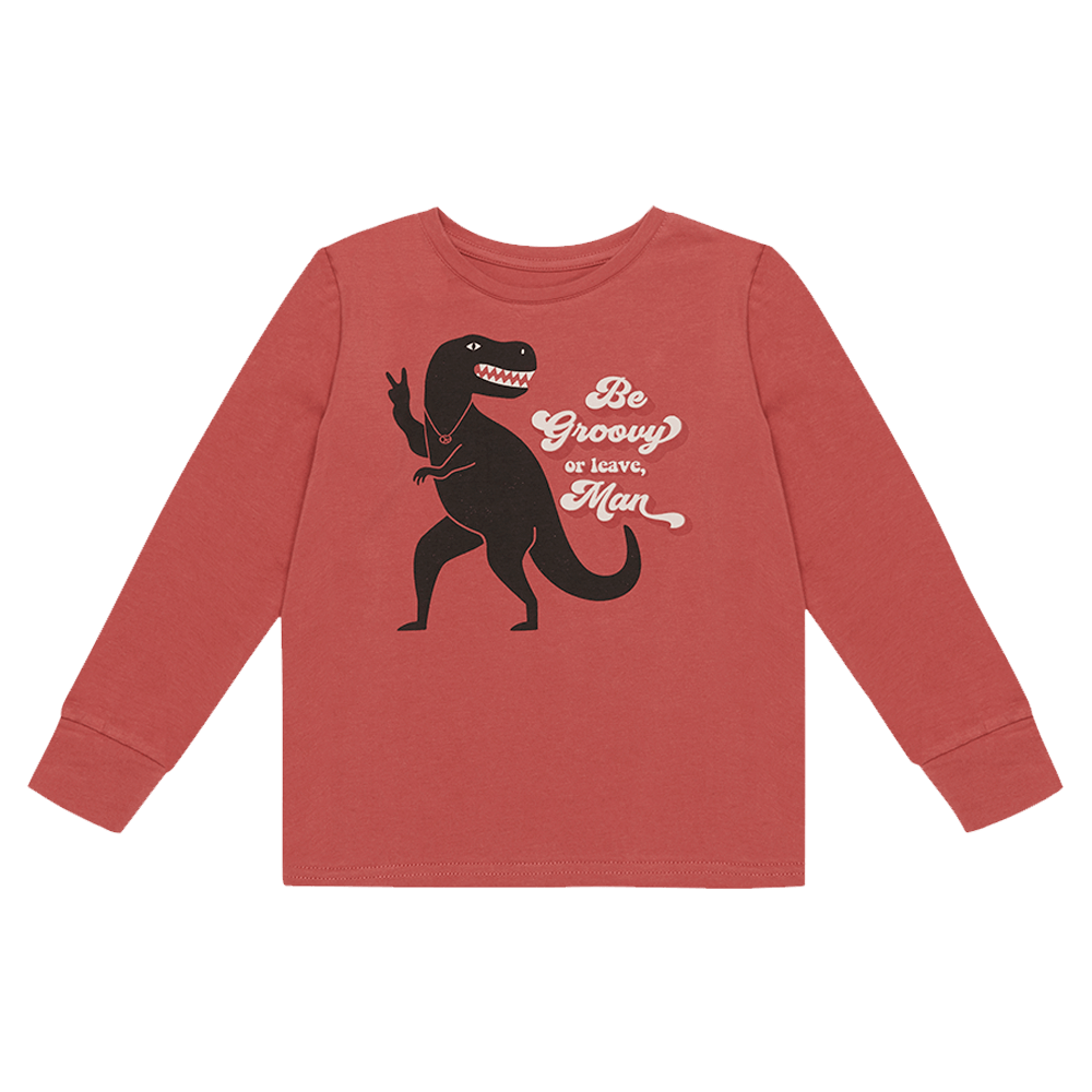 Rock Your Baby Be Groovy T-Shirt plum in red