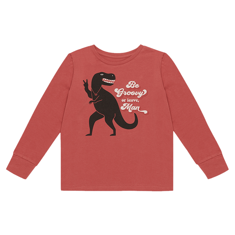 Rock Your Baby Be Groovy T-Shirt plum in red