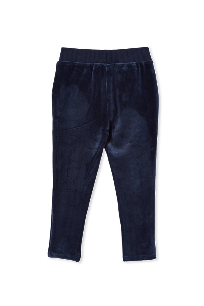 Milky velour track pants in blue