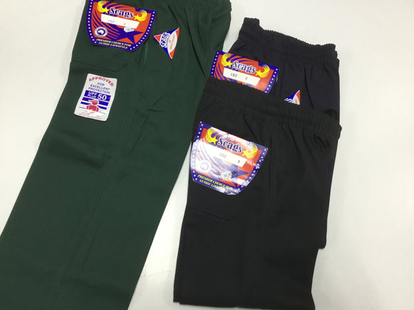 Scags School Pants Black Navy & Green