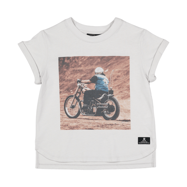 Rock your baby onya bike boxy fit t-shirt in cream