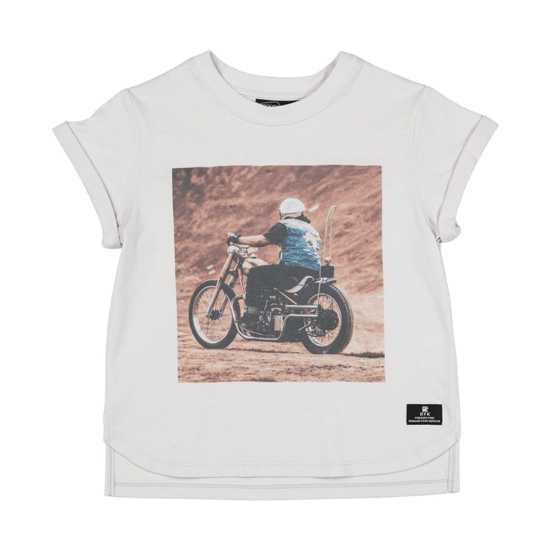 Rock your baby onya bike boxy fit t-shirt in cream