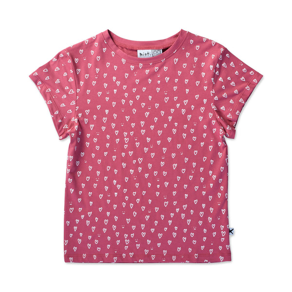 Minti Mini Hearts Tee Rose in pink