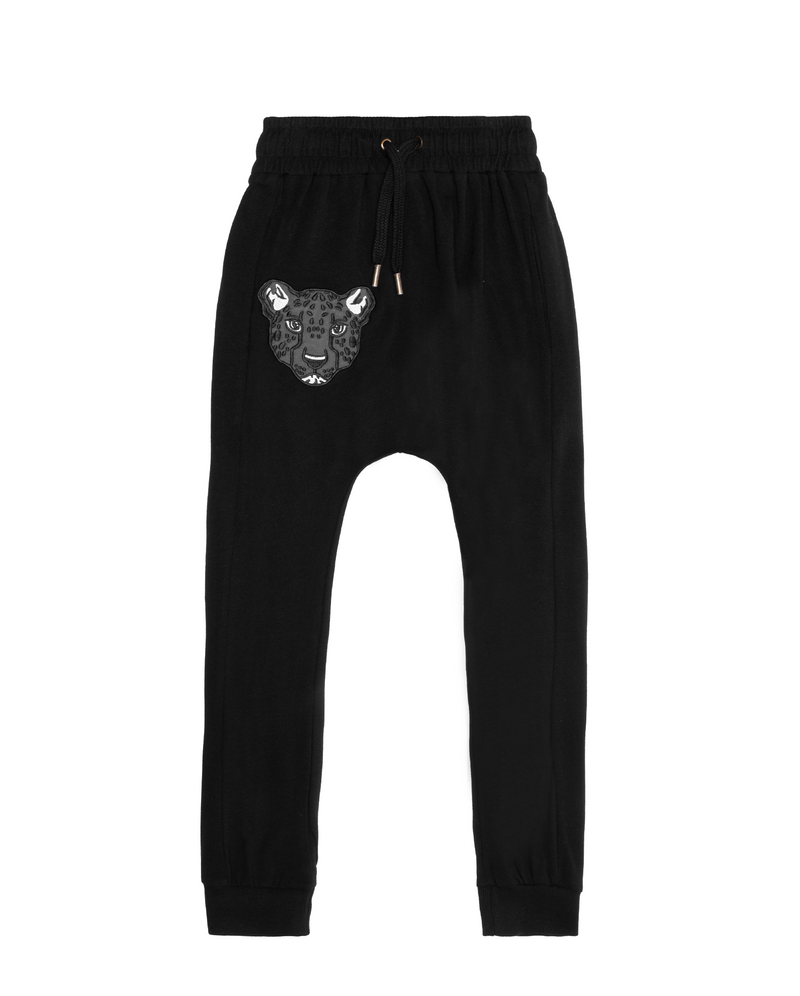 Band of Boys Super Slouch Pants Cheetah face in black