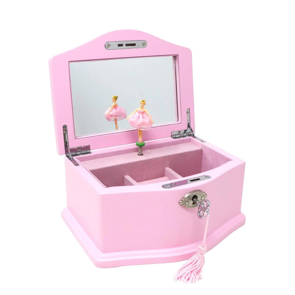 Pink Poppy Luxury Pale Pink Timber Music Box with Lock and Key