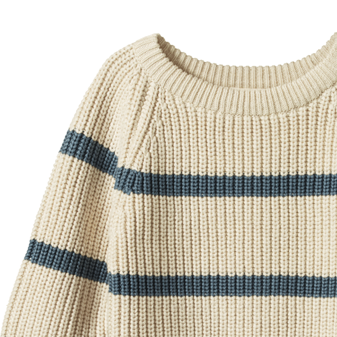 Nature Baby Billy Jumper Oatmeal Marl/Sky Blue Stripe