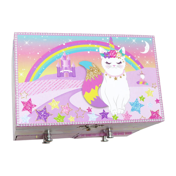 Pink Poppy Caticorn Dreams Medium Musical Jewellery Box