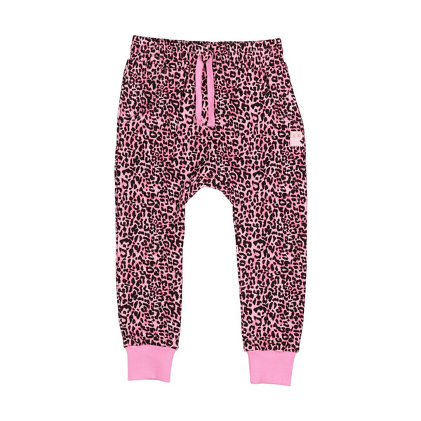 Rock Your Baby Pink Leopard Track Pants in pink