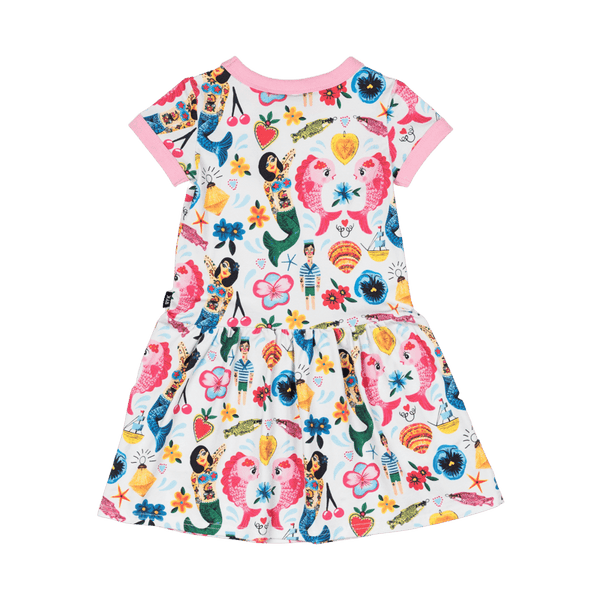 Rock your baby mermaids ss drop waist dress in floral