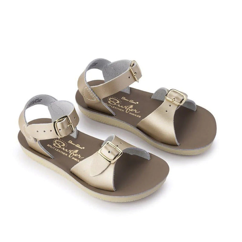 Saltwater sandals surfer in gold