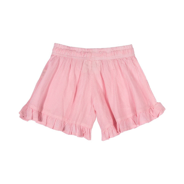 Paper Wings Frilled Shorts in Pink Stripe
