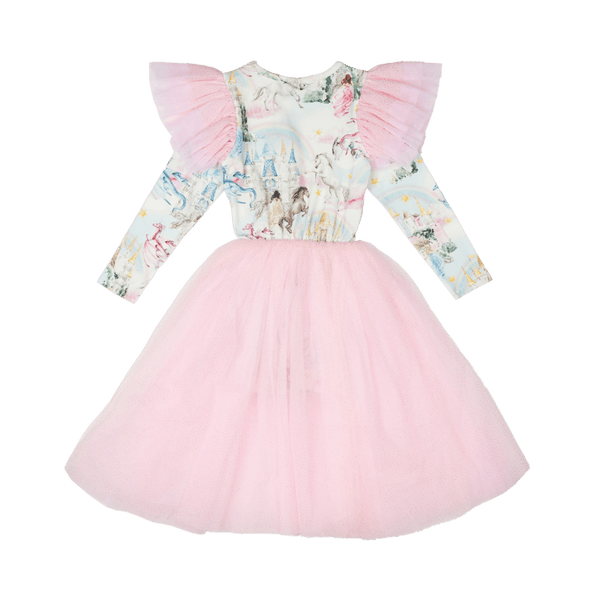 Rock Your Baby Fairy Tales Long Sleeve Flounce Dress in Multi