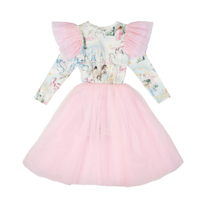 Rock Your Baby Fairy Tales Long Sleeve Flounce Dress in Multi