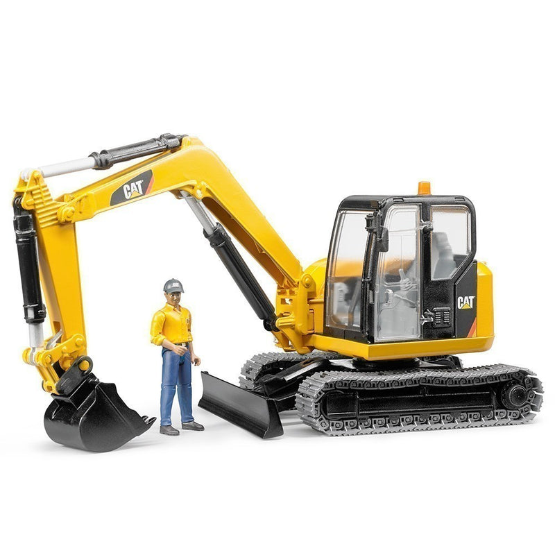 Bruder Caterpillar mini excavator with worker BRI:16