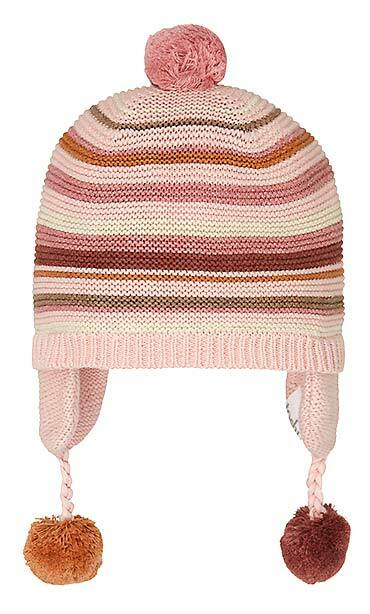 Toshi Earmuff Fantasy Beanie Berry stripe in Pink