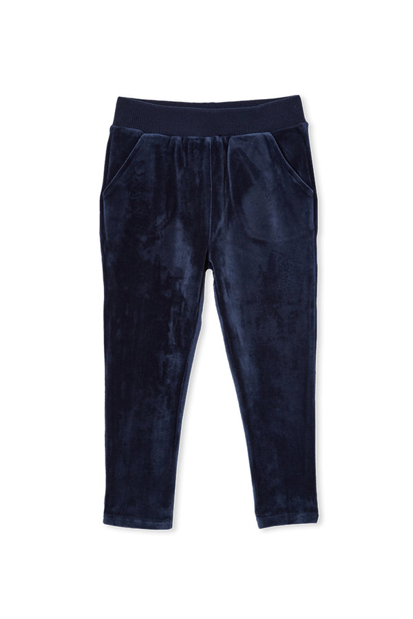 Milky velour track pants in blue