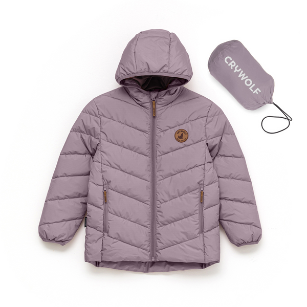 Crywolf Eco-Puffer Jacket Lilac in Purple