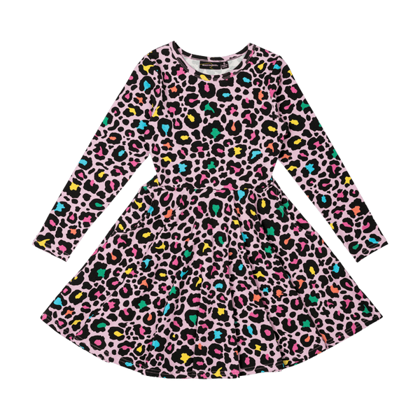 Rock Your Baby Blondie Long Sleeve Waisted Dress in Multi